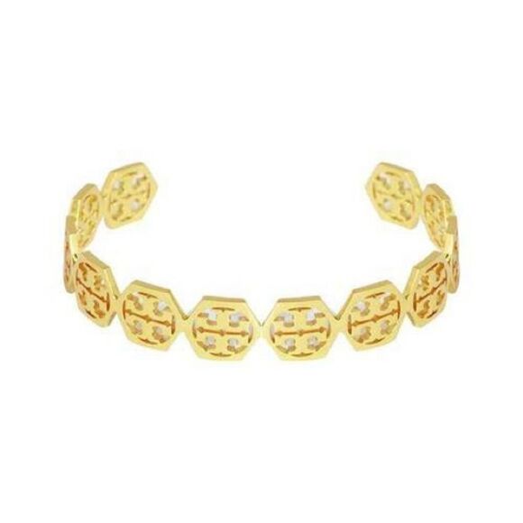 Tory Burch Jewelry - NWOT Tory  Burch T Gold Hexagon Cuff Bangle Bracelet